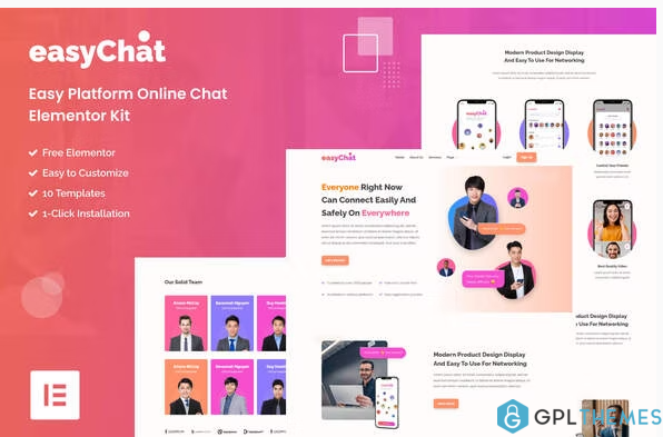 EasyChat Online App Startup Elementor Template Kit