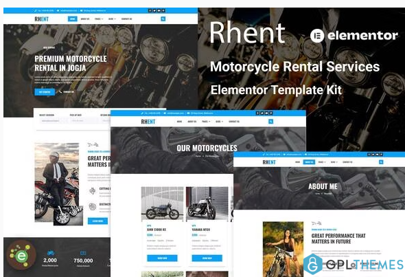 Rhent Motorcycle Rental Services Elementor Template Kit
