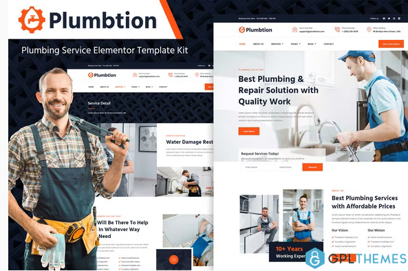 Plumbtion – Plumbing Services Elementor Template Kit