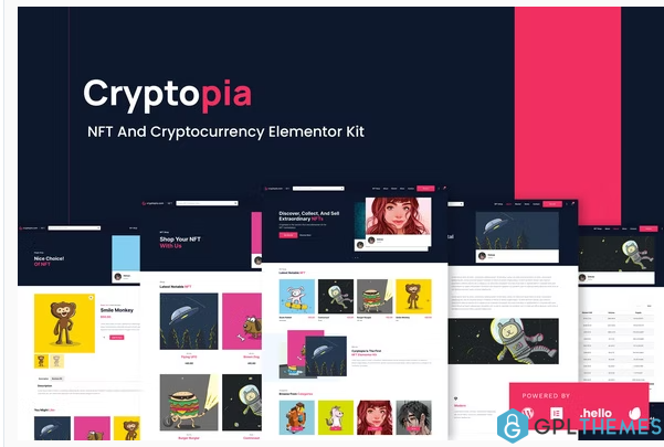 Cryptopia NFT Crypto Sales Elementor Template Kit