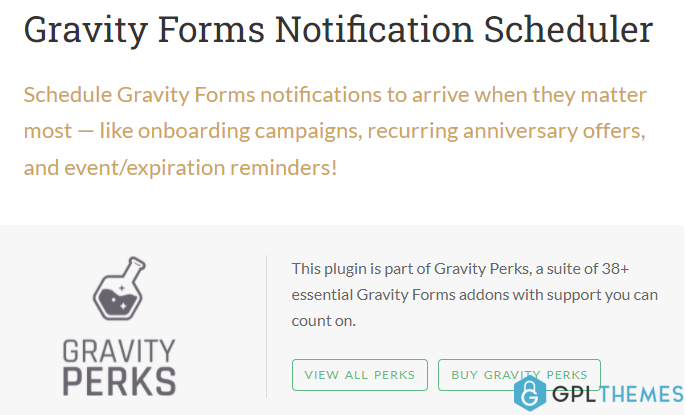Gravity Perks – Notification Scheduler