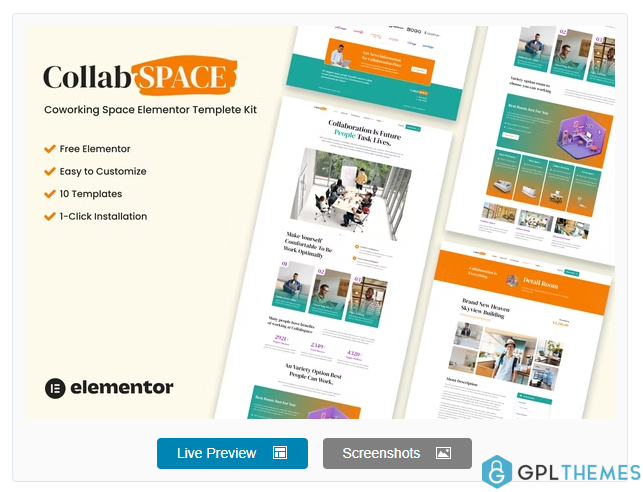 Collabspace – Coworking Space Elementor Template Kit
