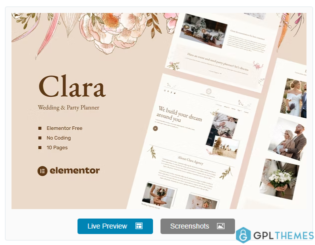 Clara – Wedding & Party Planner Template Kits