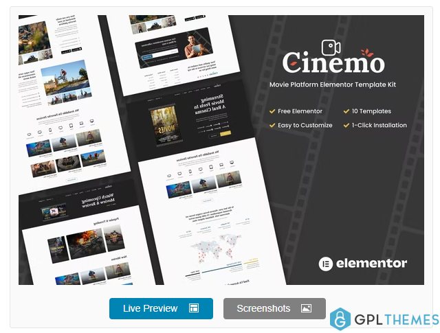 Cinemo – Movie Streaming Elementor Template Kits
