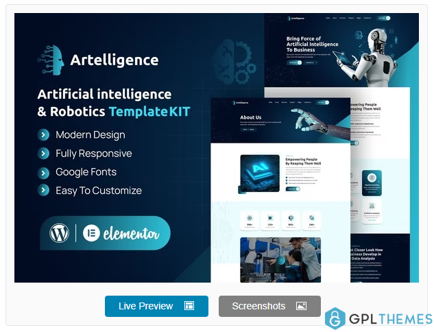 Artelligence – AI & Robotics Elementor Template Kit