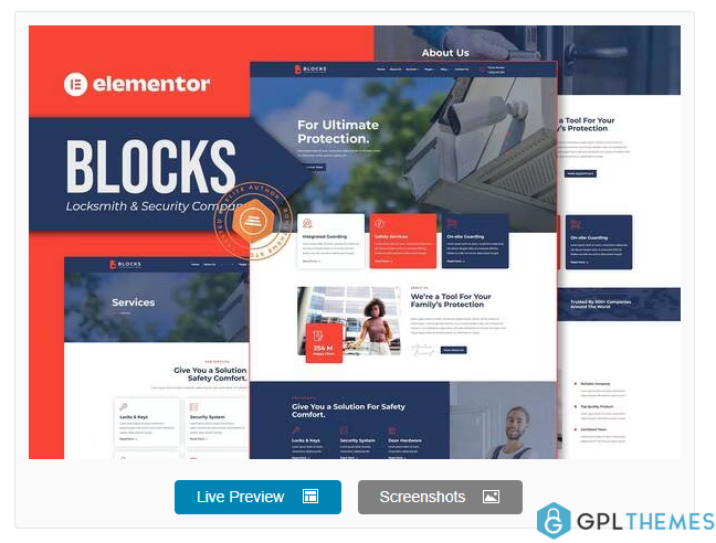 Blocks – Locksmith & Security Company Elementor Template Kit