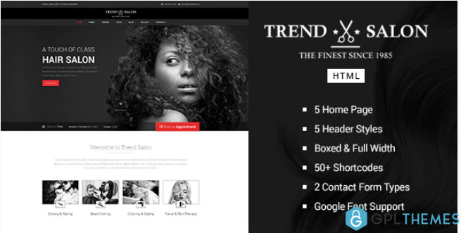 Trend Salon – Barbershop HTML Template