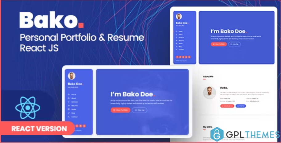 Bako-Personal-Portfolio-Resume-React-Template