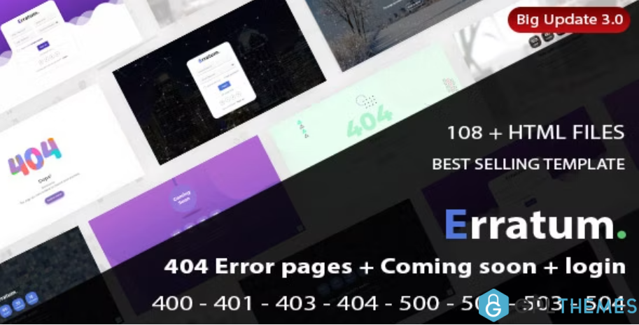 Erratum-404-Error-pages-Coming-soon-Login-Signup