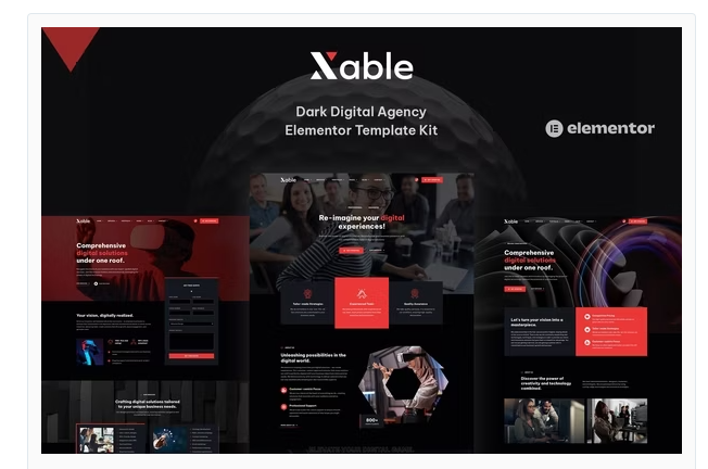 Xable-Dark-Digital-Agency-Elementor-Pro-Template-Kit
