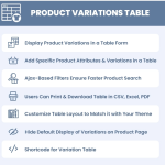 Product Variations Table for WooCommerce