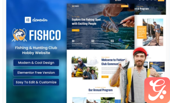 Fishco – Fishing & Hunting Club Elementor Template Kit