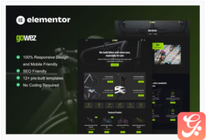 Gowez - WooCommerce Bike Shop & Bike Service Elementor Template Kit