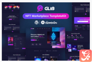 Glib | NFT Marketplace Elementor Pro Template Kit