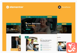 Drivale - Driving School Elementor Pro Full Site Template Kit