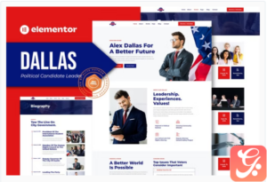 Dallas - Political Candidate Leader Elementor Teamplate Kit