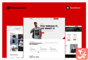 D-Shirt - T Shirt Design & Printing Elementor Pro Full Site Template Kit