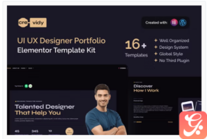 Crevidy - UI UX Designer Portfolio Elementor Template Kit