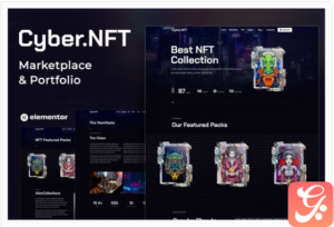 Cyber.NFT Marketplace & Portfolio Elementor Template Kit