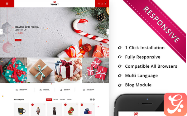 Violet - The Gift Store Responsive OpenCart Template