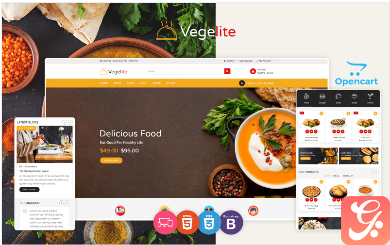Vegelite - Food OpenCart Template
