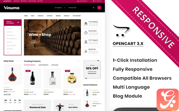 Vinumo - The Wine Store OpenCart Template