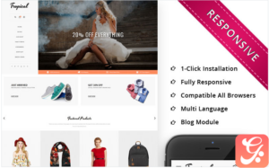 Tropical Fashion Store Responsive OpenCart Template
