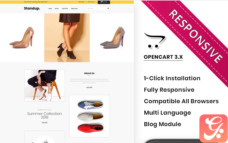 Standup - The Shoe Store Premium OpenCart Template