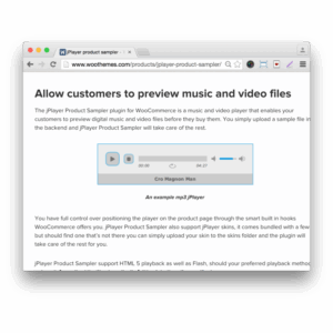 WooCommerce jPlayer Product Sampler 3.4