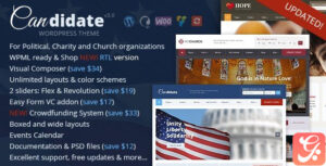 Candidate Political/Nonprofit/Church WordPress Theme 3.2