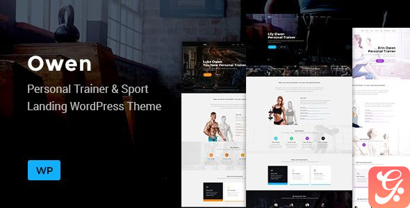 Owen Personal trainer Sport One Page Landing WordPress theme