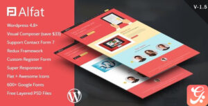 Alfat Super Flat Landing Page WordPress Theme 1.5