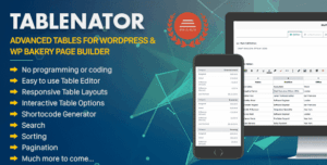Tablenator - Advanced Tables for WordPress & WP Bakery Page Builder