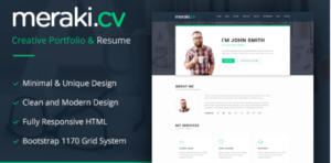 Meraki One Page Resume WordPress Theme 1.3
