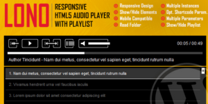 Lono - Responsive HTML5 Audio Player With Playlist 1.4