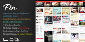 Pin = Pinterest Style / Personal Masonry Blog / Front-end Submission 6.3