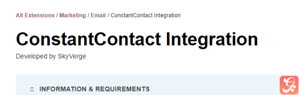 ConstantContact Integration for WooCommerce 1.12.0