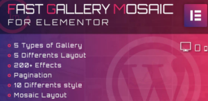 Fast Gallery Mosaic for Elementor WordPress Plugin 1.0