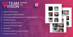 Teamvision for Elementor WordPress Plugin 1.0