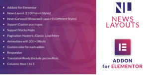 News Layouts for Elementor WordPress Plugin 1.0