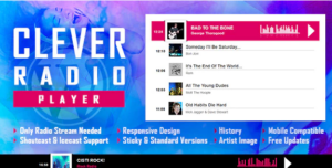 CLEVER - HTML5 Radio Player With History WP Plugin 2.6