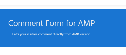 Comment Form for AMP 2.7.15