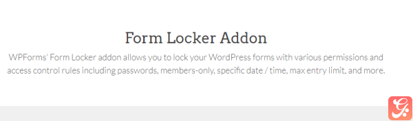 WPForms Form Locker Addon