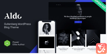 Aldo | Black and White Gutenberg Blog WordPress Theme 1.0.2