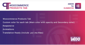 WooCommerce Products Tab for Elementor WordPress Plugin 1.0.0