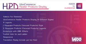 WooCommerce Header Products Display for Elementor 1.0