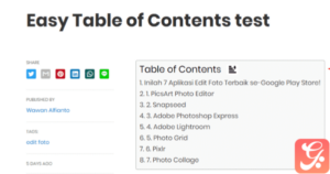 Easy Table of Contents for AMP 1.0.8