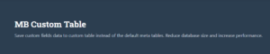 Meta Box Custom Table 2.2.3