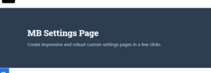 Meta Box Settings Page  2.1.15