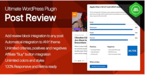 Ultimate Post Review - Responsive WordPress Posts Reviews and Rating plugin 1.0.1